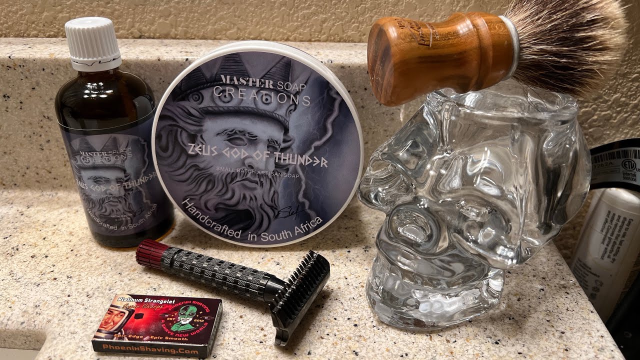 Shaving off the Goatee with PAA Double Open Comb Ascension & Zeus-“God of Thunder” Soap & Aftershave