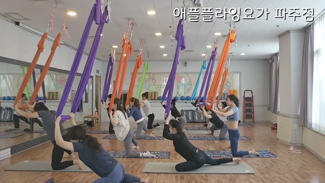 애플플라잉요가 파주점 워밍업(준비운동)/1.7배속_apple flyingyoga warmup
