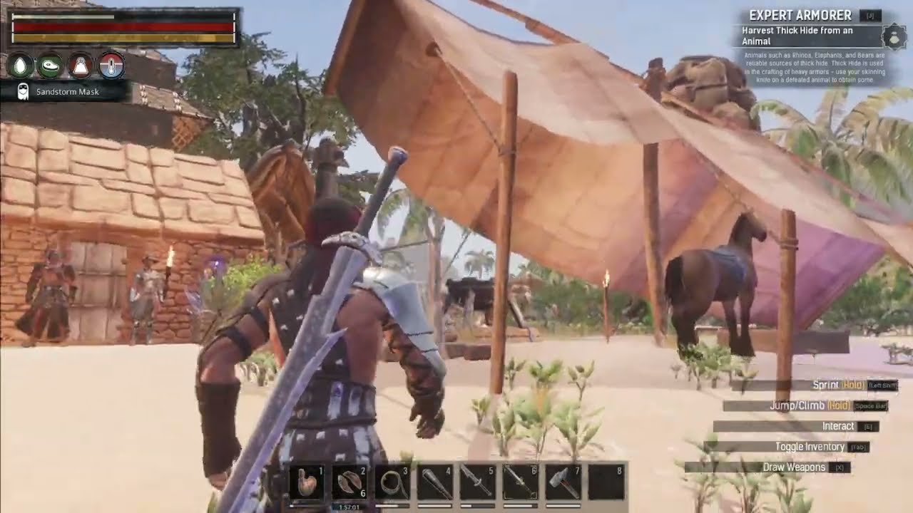 Conan Exiles showing my Base off Early