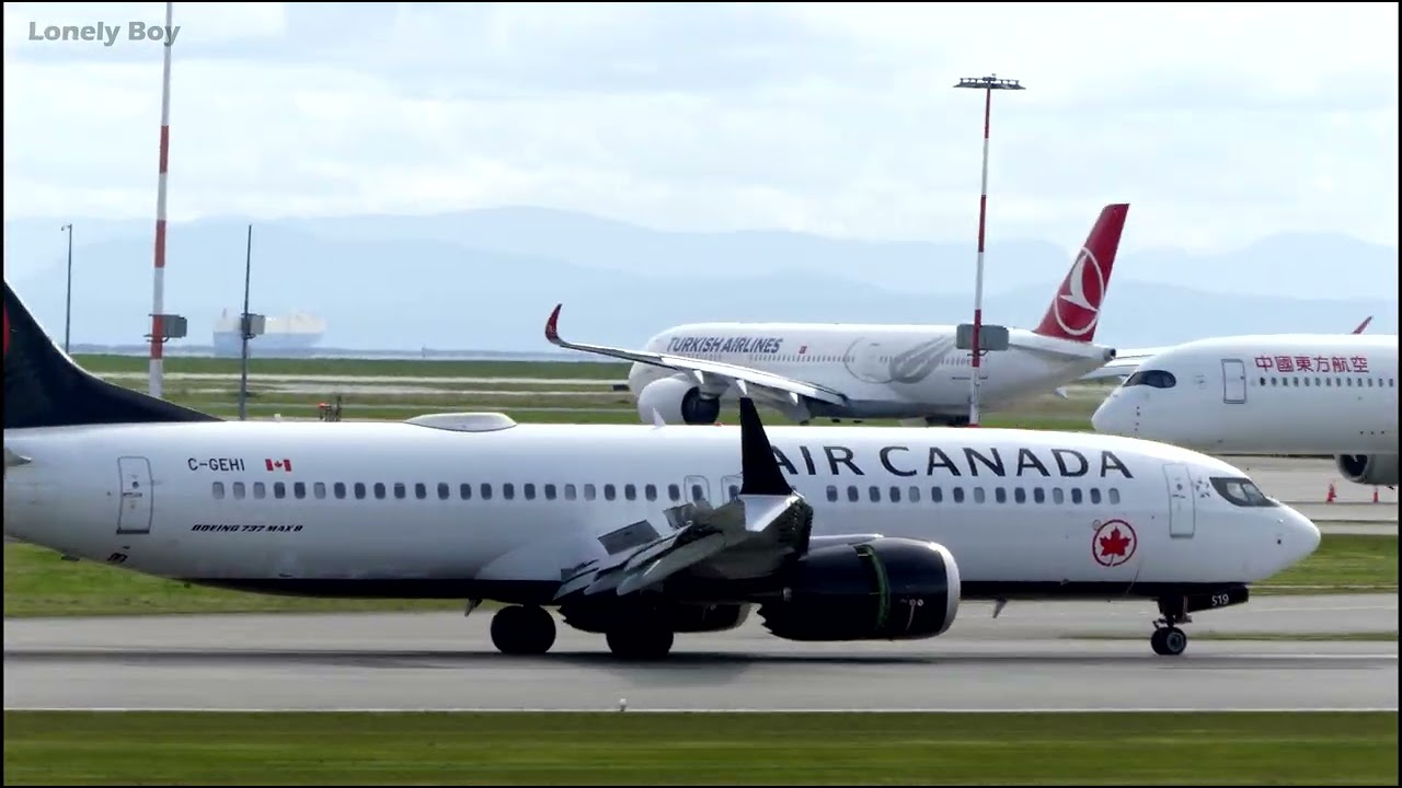 Air Canada   Boeing 737 Max 8 From Toronto - YVR Airport 4K