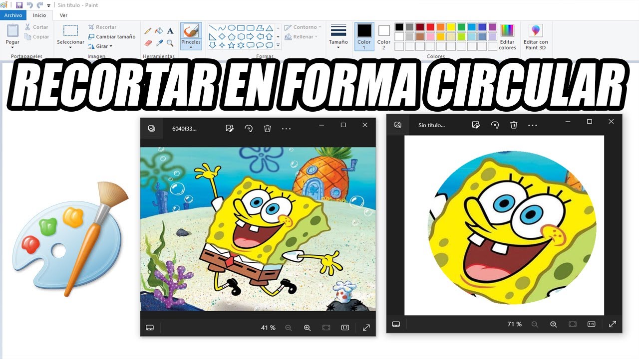 COMO RECORTAR UNA IMAGEN EN FORMA CIRCULAR EN PAINT Y PEGARLA EN OTRA ✂️ TRUCOS DE PAINT ✅