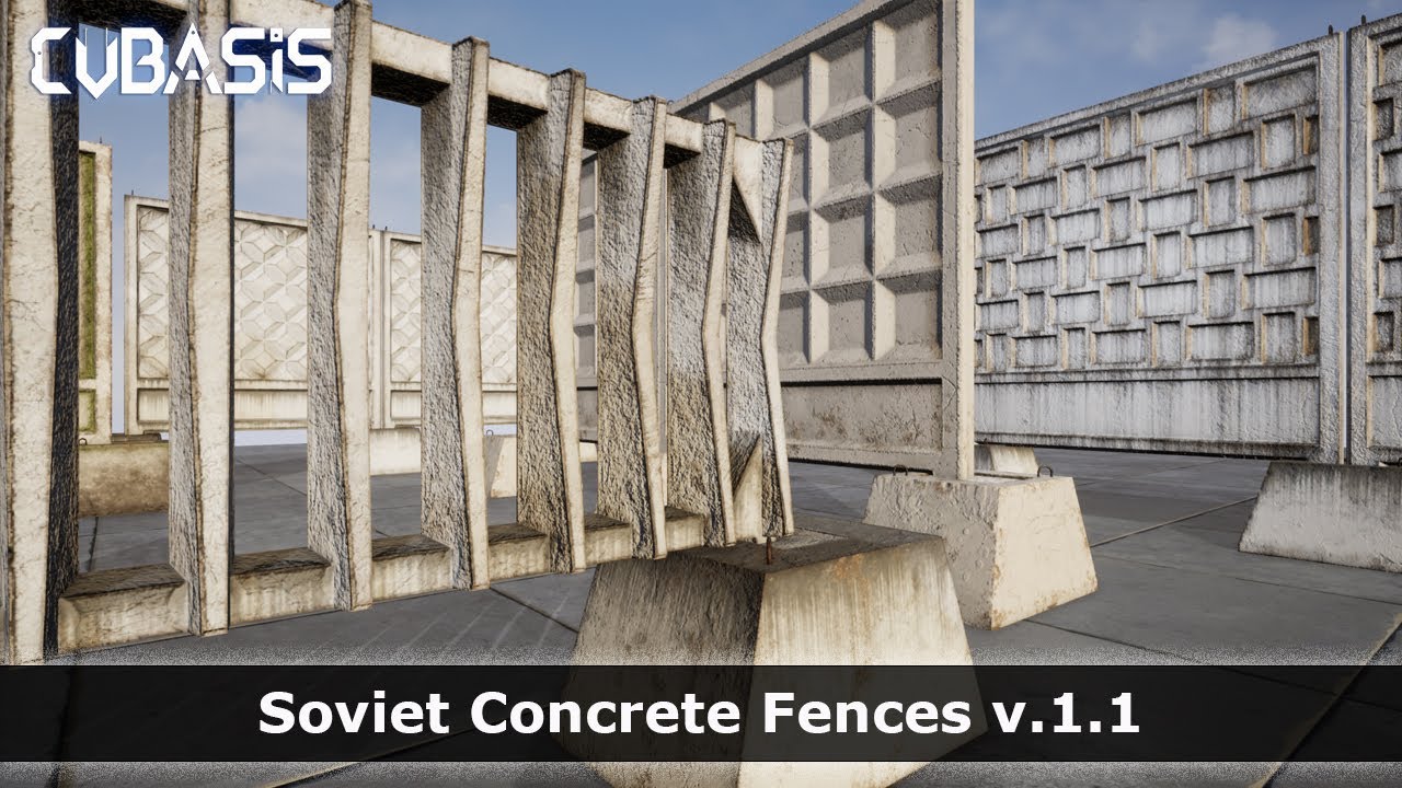 Soviet Concrete Fences v.1.1. Real sizes by USSR blueprints. Unreal Engine 4/5. Props