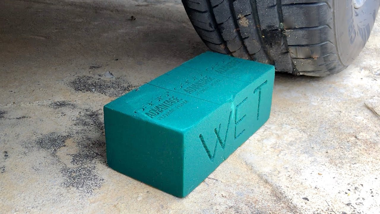 Crushing Crunchy & Soft Things by Car -EXPERIMENTS: CAR VS FLOWER SPONGE, TOYS
