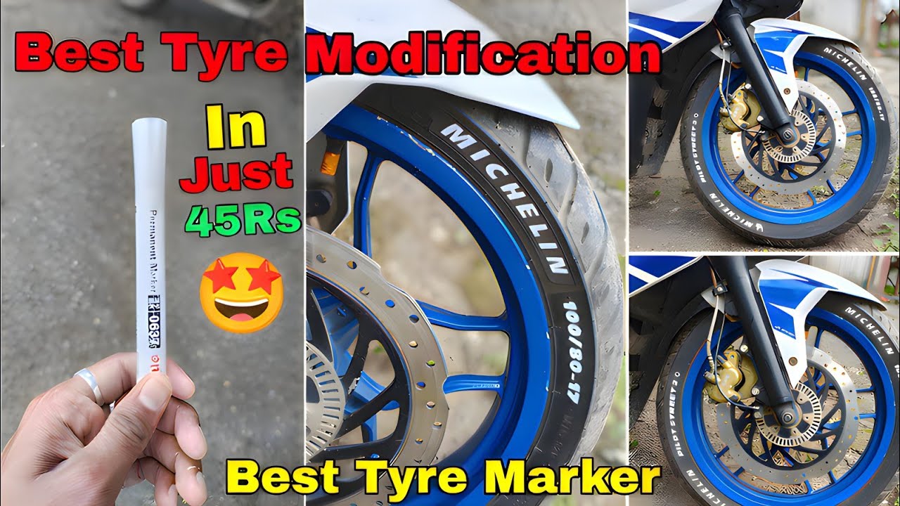Best tyre modification in just Rs 45 🤩✒️&hearts;️|| . Simple and easy way to modify your bike at home ||