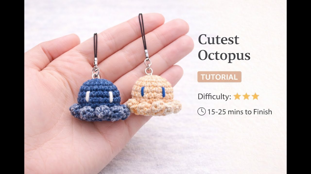 Crochet Octopus Keychain Tutorial | Cute & Simple | ★★★ | 15–25 Minutes