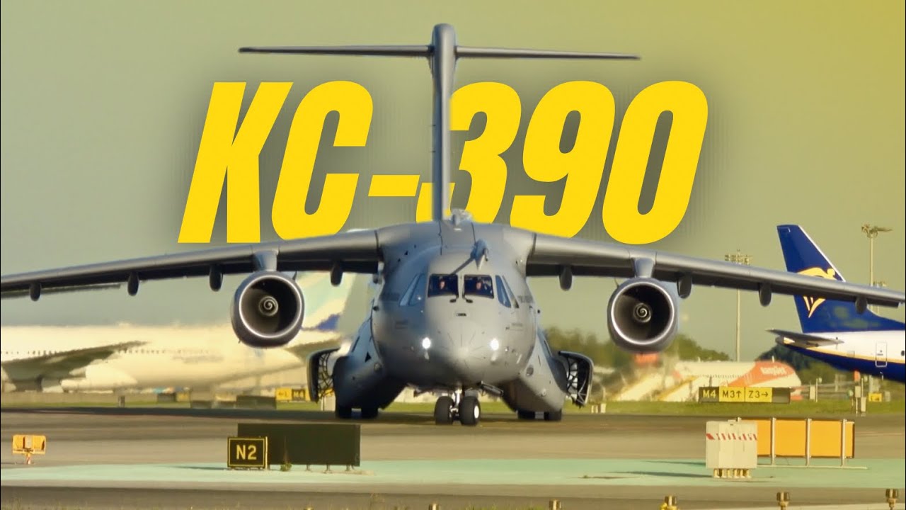 LOUD Spool-up Sound of EMBRAER KC-390 TAKEOFF from Lisbon Airport by Portuguese Air Force