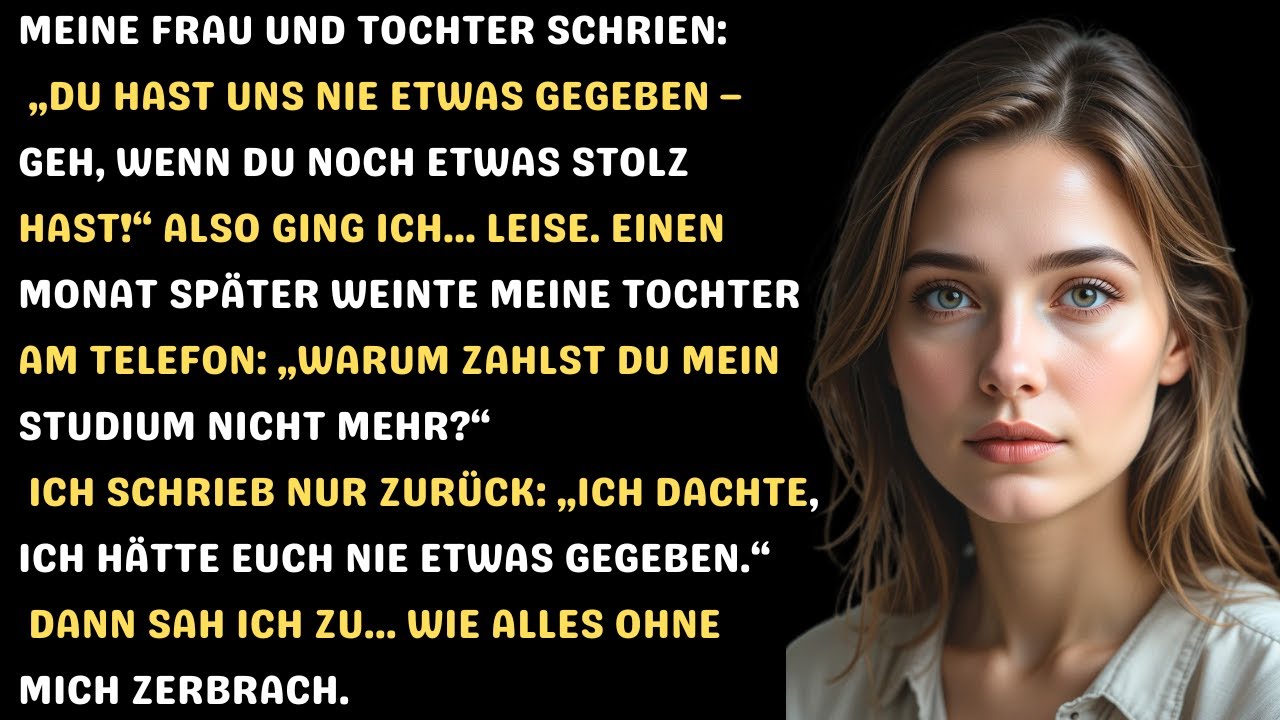 Meine Frau und Kinder warfen mir vor, nie etwas gegeben zu haben – ich ging… und ihr Leben zerbrach