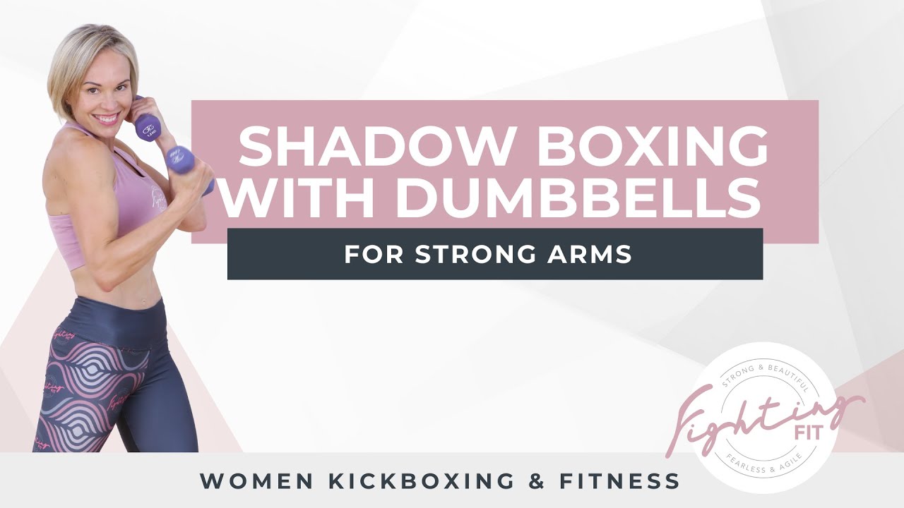 Shadow boxing with dumbbells for strong arms
