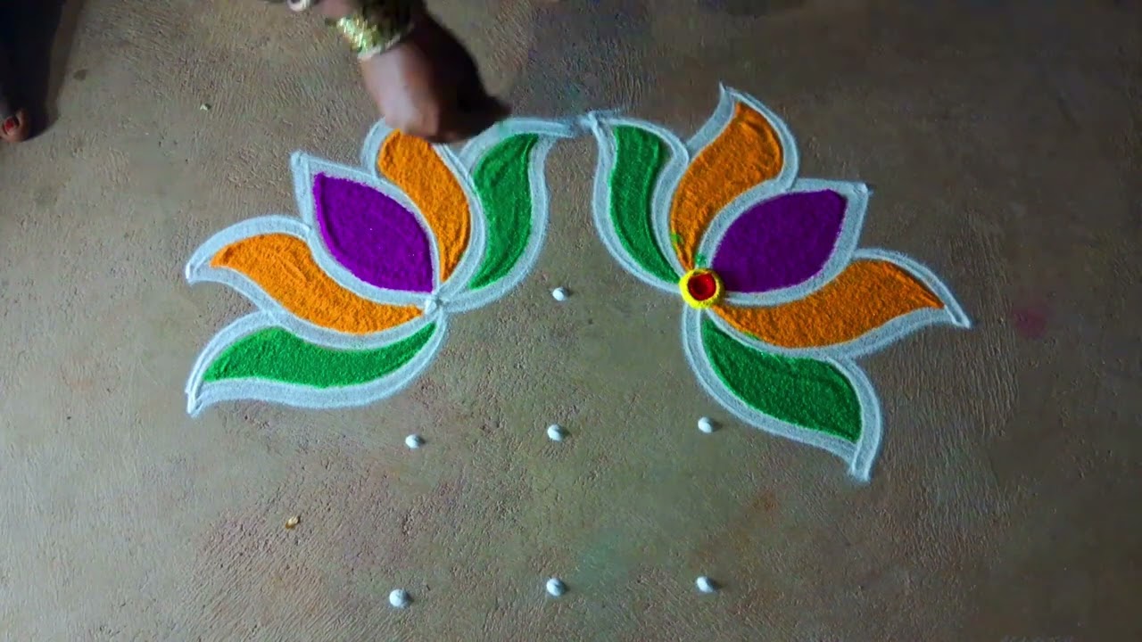 vaigasi madham kolam3*3 easy simple flowerrangoli/trendingrangoli/beautifulrangoli/kanishcreativeas