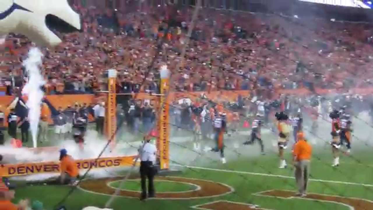 Denver Broncos coming out of the tunnel before Peyton Manning's record setting 509th TD game!