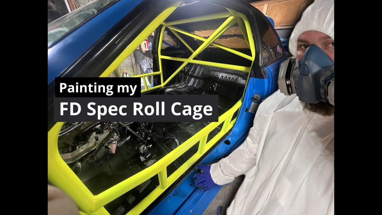 Painting my FD Spec roll cage BRIGHT yellow!