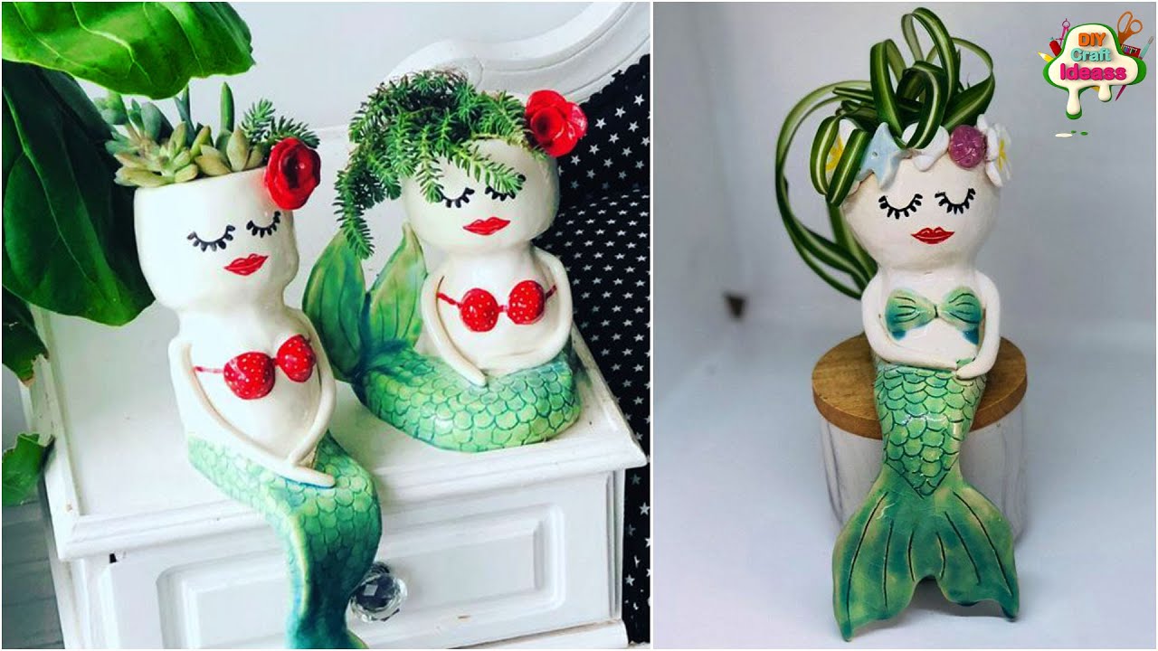 Best out of waste bottle | Mermaid planter with plastic bottle | Plastic | Arush diy craft ideas