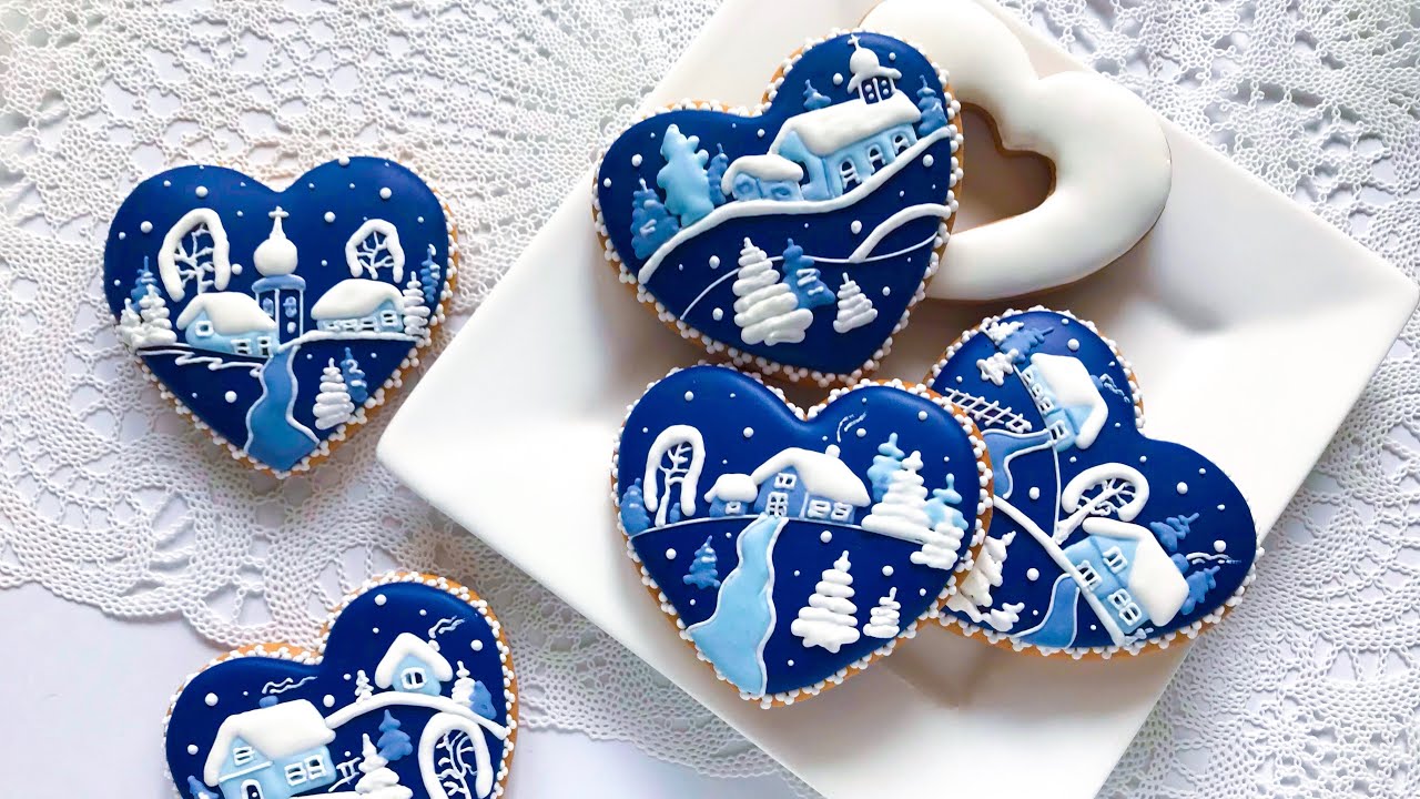 Christmas Village Cookies 💙 Color of the year 2020💙