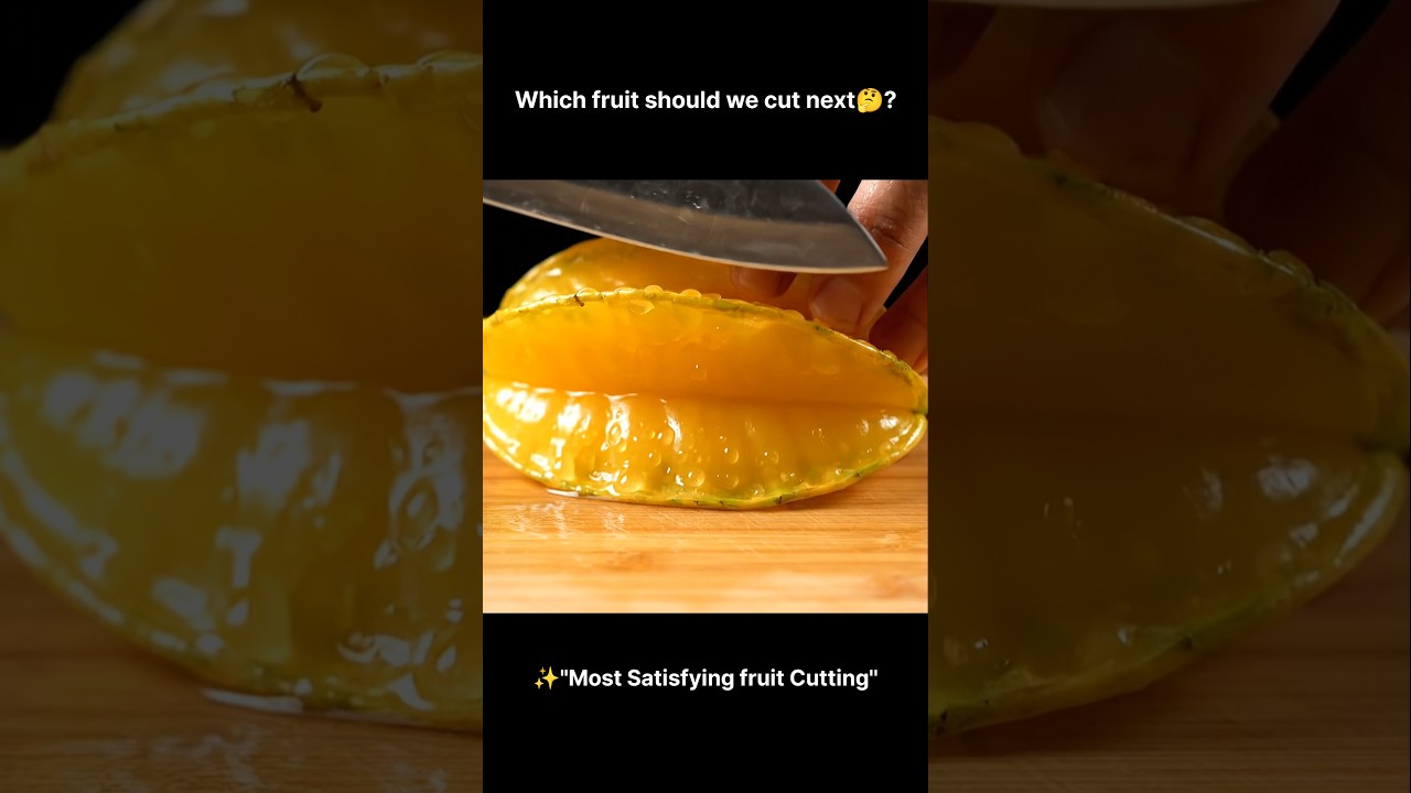 Hyper-Real Starfruit Cutting 🔪 ASMR | Oddly Satisfying AI Shorts
