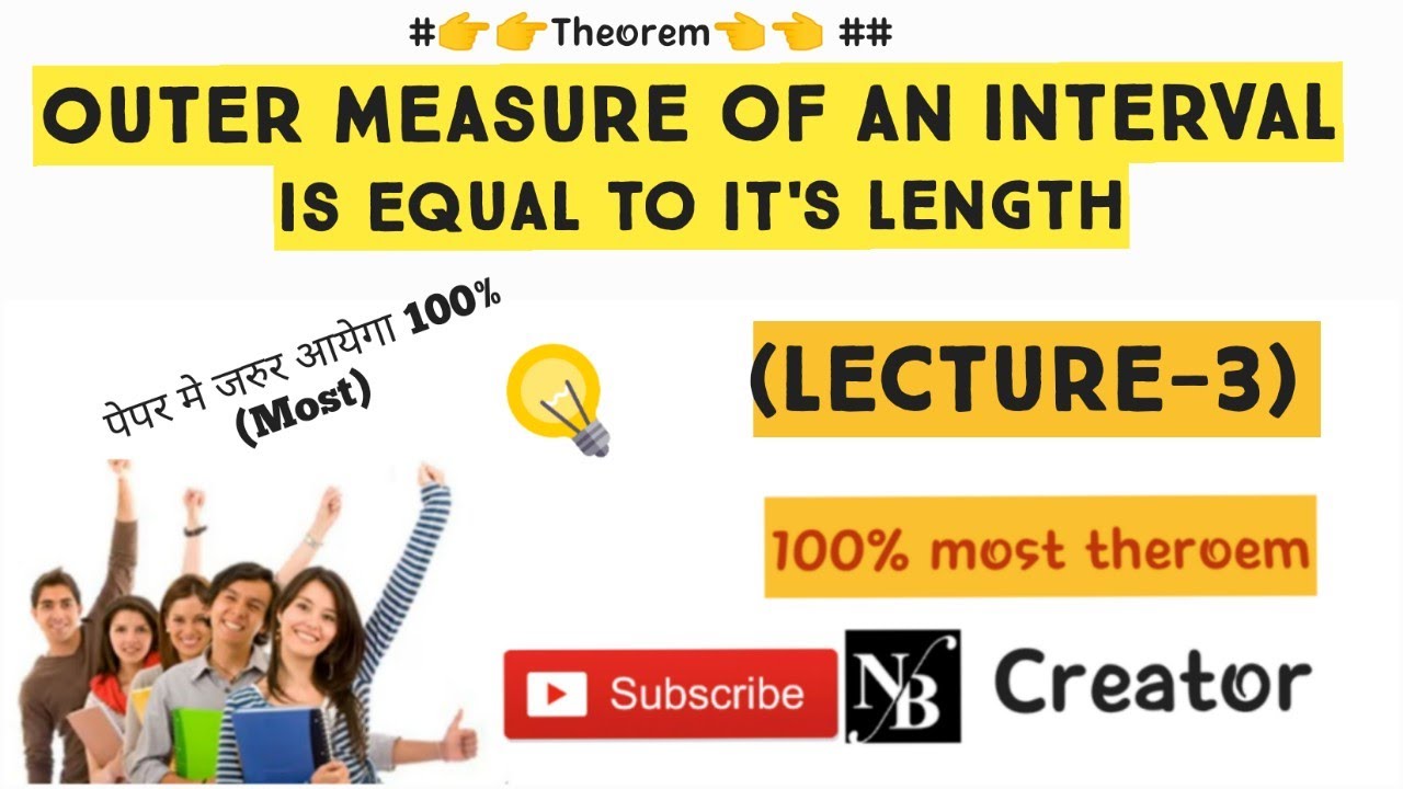 Outer measure of an interval is  it's length (measure theory) in hindi (Lecture - 3)