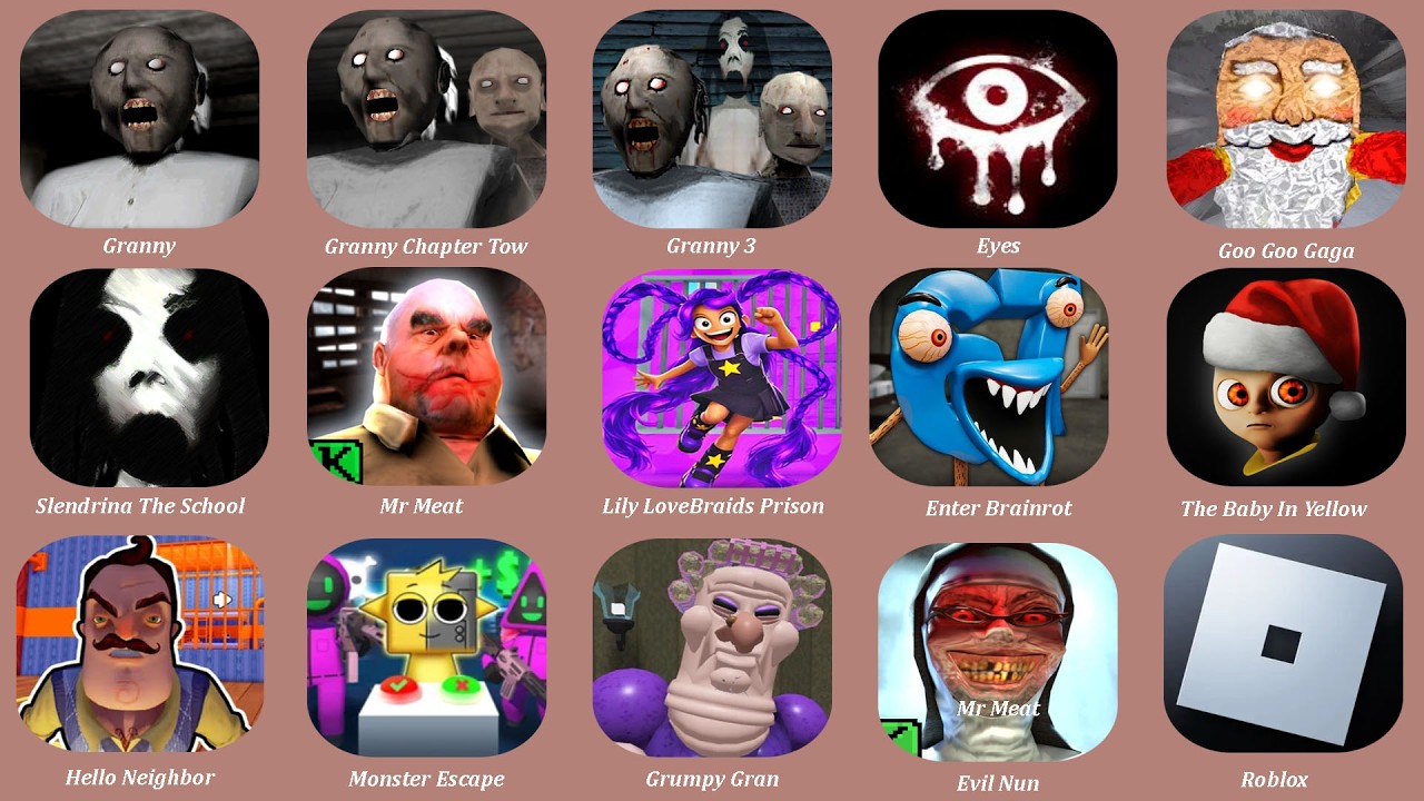Roblox,Granny Chapter Tow,Enter Brainrot,LILY LOVEBRAIDS PRISON RUN,Granny,Poppy Playtime Chapter 5