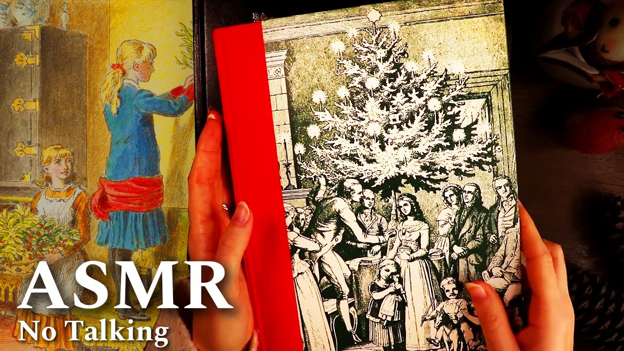 ASMR | Christmas Vintage Books Tapping & Scratching - No Talking