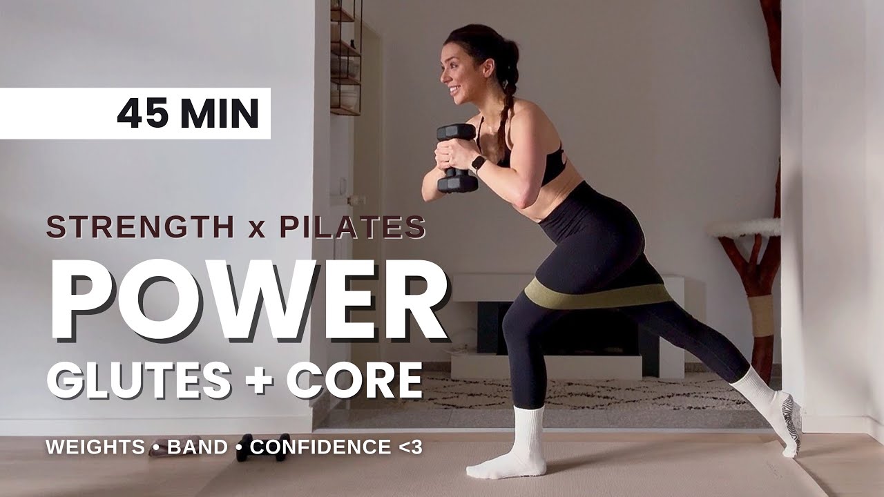 45 MIN LOWER BODY POWER STRENGTH x PILATES WORKOUT | Glutes + Bands (Intermediate/Advanced)