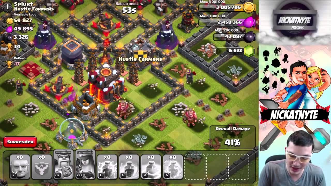 Nickatnyte-144 MAX LEVEL 7 GIANTS! Clash of Clans Attacks!