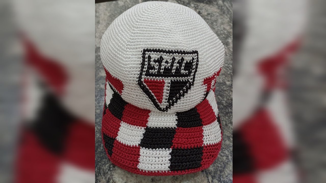 Passo a Passo/Boné de crochê do SÃO PAULO/Parte 02/cleia ph crochê 🧢🧶