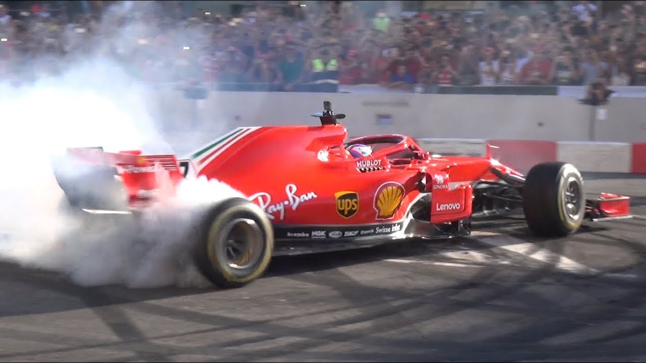 F1 Milan Festival 2018 - BURNOUT & DONUTS ft. Vettel, Raikkonen, Leclerc, Ericsson!