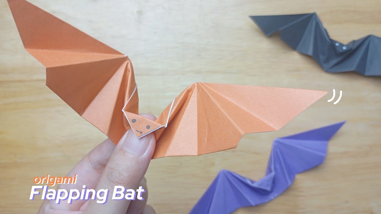 Origami Flapping Bat 🦇 Easy step-by-step 