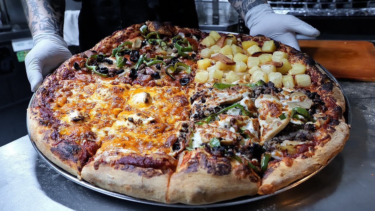 홍대에서 유명한 수제 피자 / handmade giant cheese pizza - korean street food