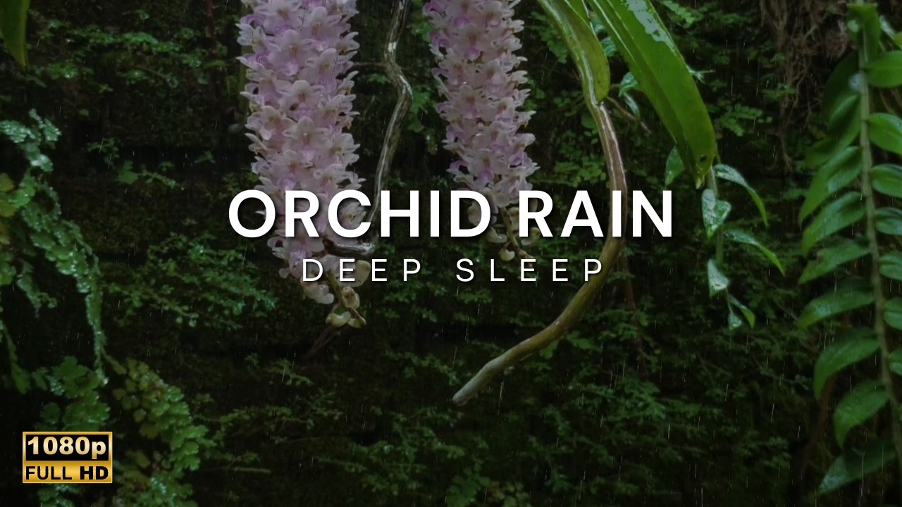 Instant Sleep in 3 Minutes 🌧️ Tropical Orchid Rain Sounds | Deep Sleep & Insomnia Relief