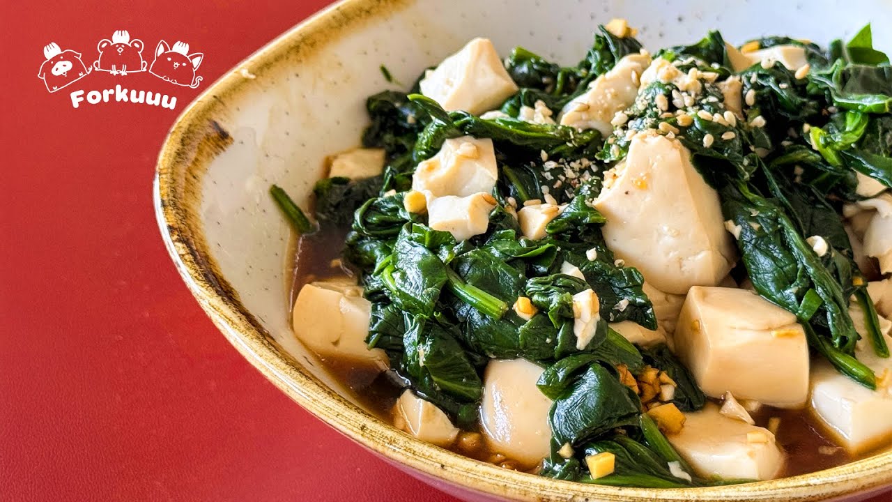 Easy Spinach & Tofu Salad | Light and simple | Ready in 10 Minutes