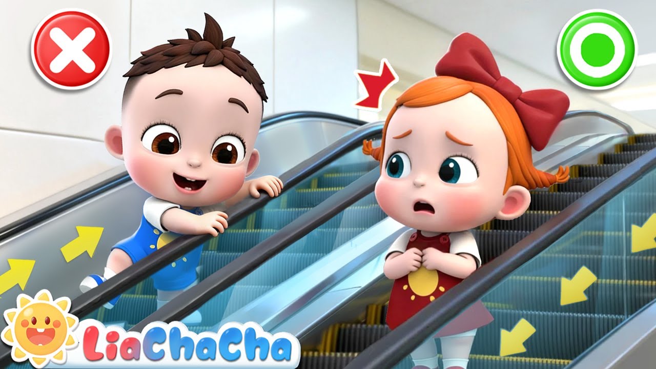 Be Careful at the Escalator | Escalator Safety Song | Nursery Rhymes & Kids Songs | LiaChaCha