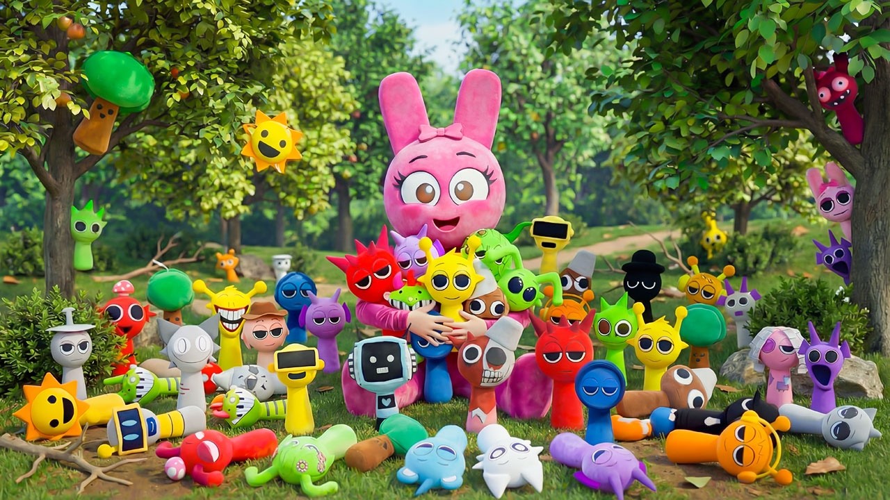 Exploring the forest… Pinki found all the Sprunki here! 😱