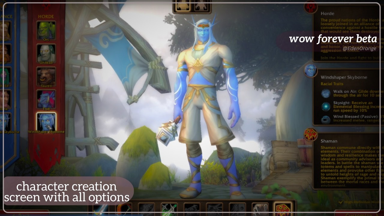 WoW Forever Character Creation &ndash; ALL Alliance & Horde Options + Skyborne | Beta Gameplay
