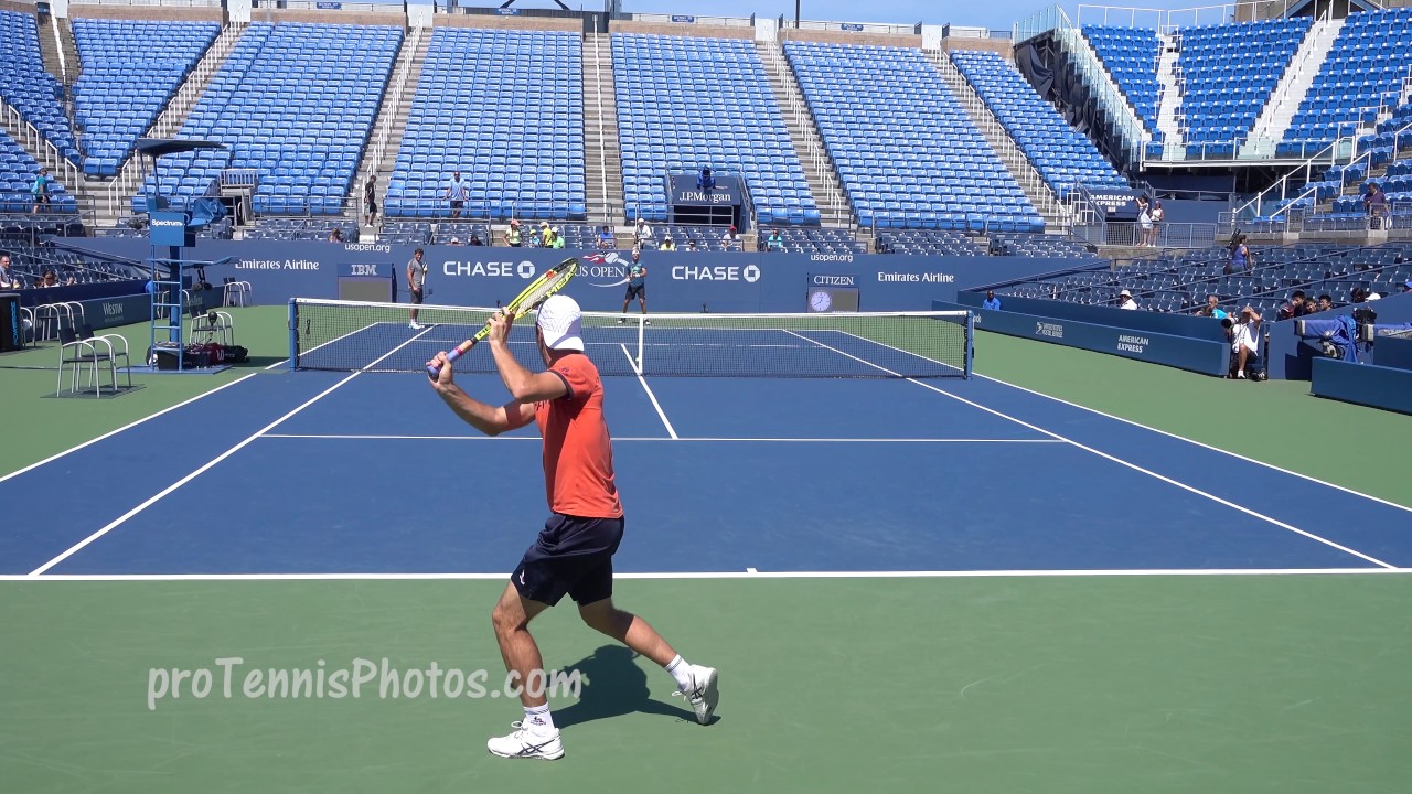 Richard Gasquet 2016 US open practice, 4K