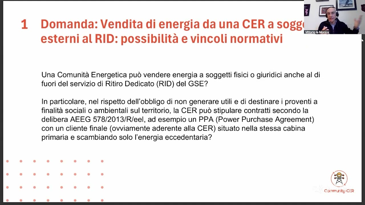 Dialogo con il GSE: una CER può vendere energia a soggetti esterni al RID?