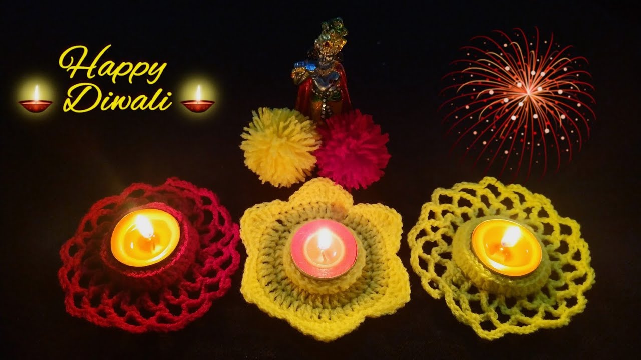diwali special candle holder|diwali craft|diy|crochetmalayalam|english subtitles