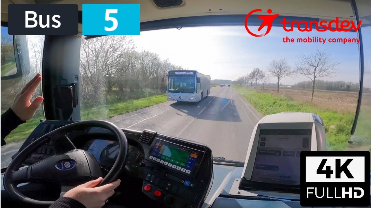 Bus 5 Transdev STBC | Gare de Lagny-Thorigny - Transilien/Hôpital de Montfermeil - Tramway - 4K60FPS
