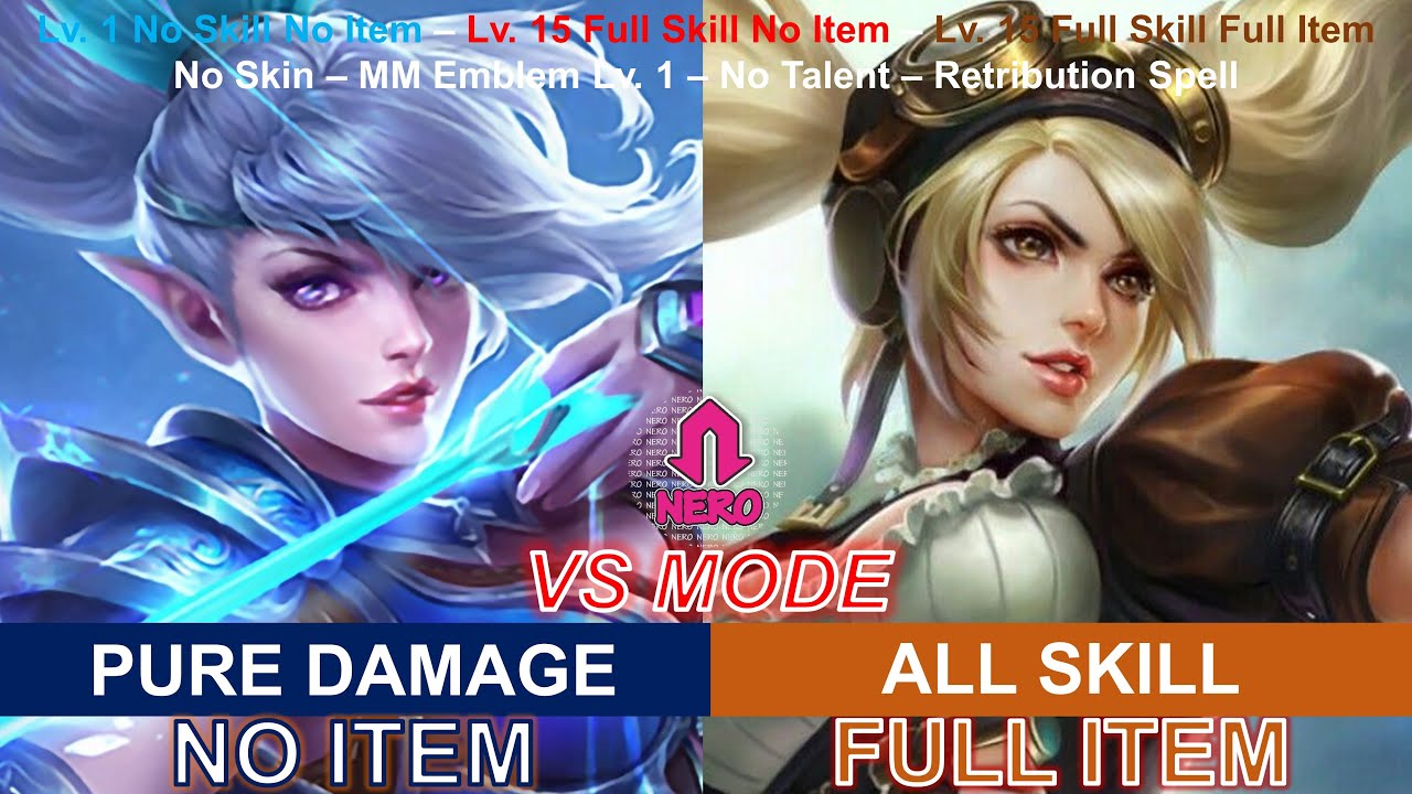 VS MODE - MIYA VS LAYLA No Build and Full Build mobile legends