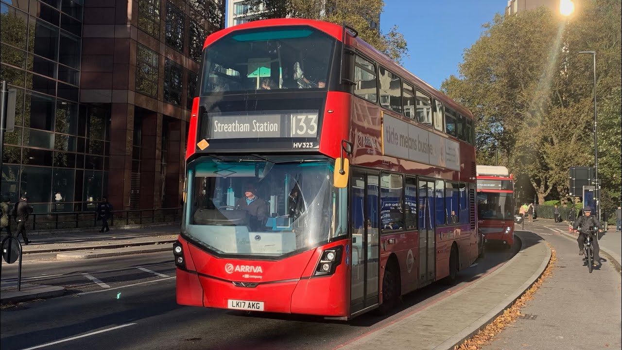 *Last Day + High Revs* HV323, LK17AKG (Volvo B5LH Wright Eclipse Gemini 3) - Arriva London Route 133