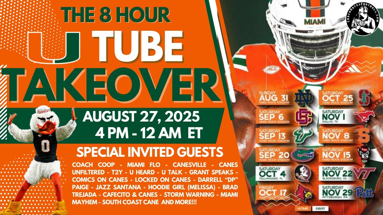 2025 U-Tube Takeover | Miami Hurricanes Season Kick-Off Party | #CanesTalkLive