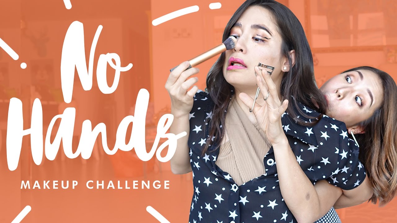 No Hands Makeup Challenge w/ Kryz Uy | Nicole Andersson