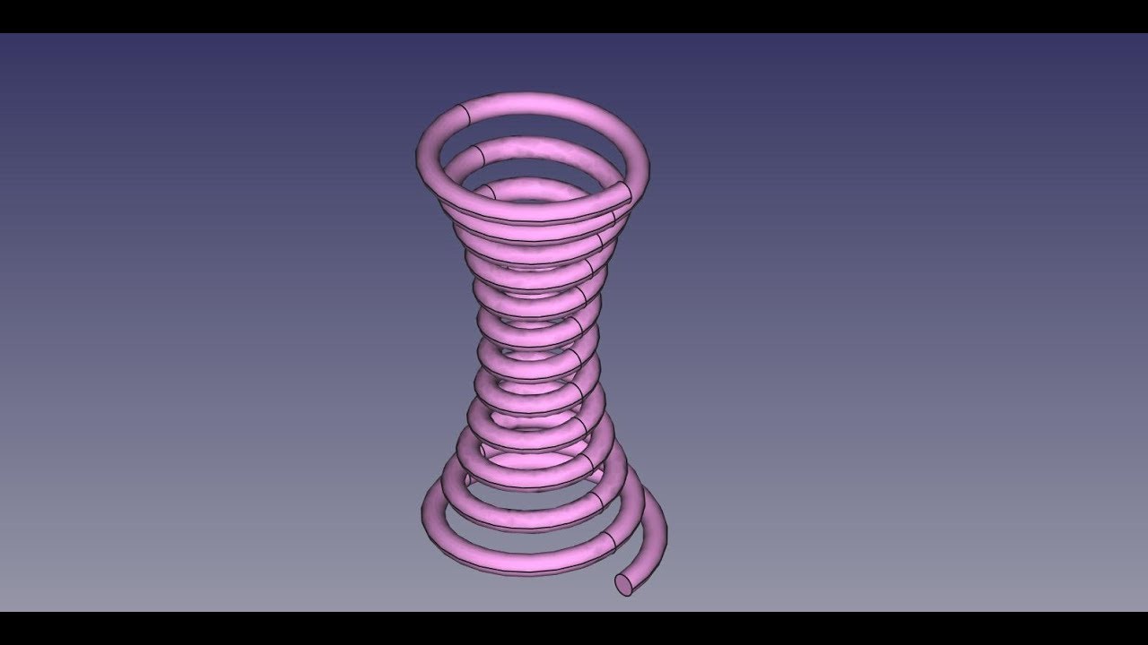 FREECAD #112 - HELICAL CONVEX SPRING