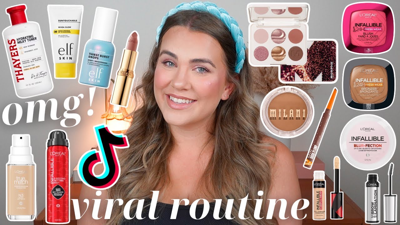 trying the VIRAL drugstore *shelby ann* makeup routine! *flawless drugstore makeup* 2025