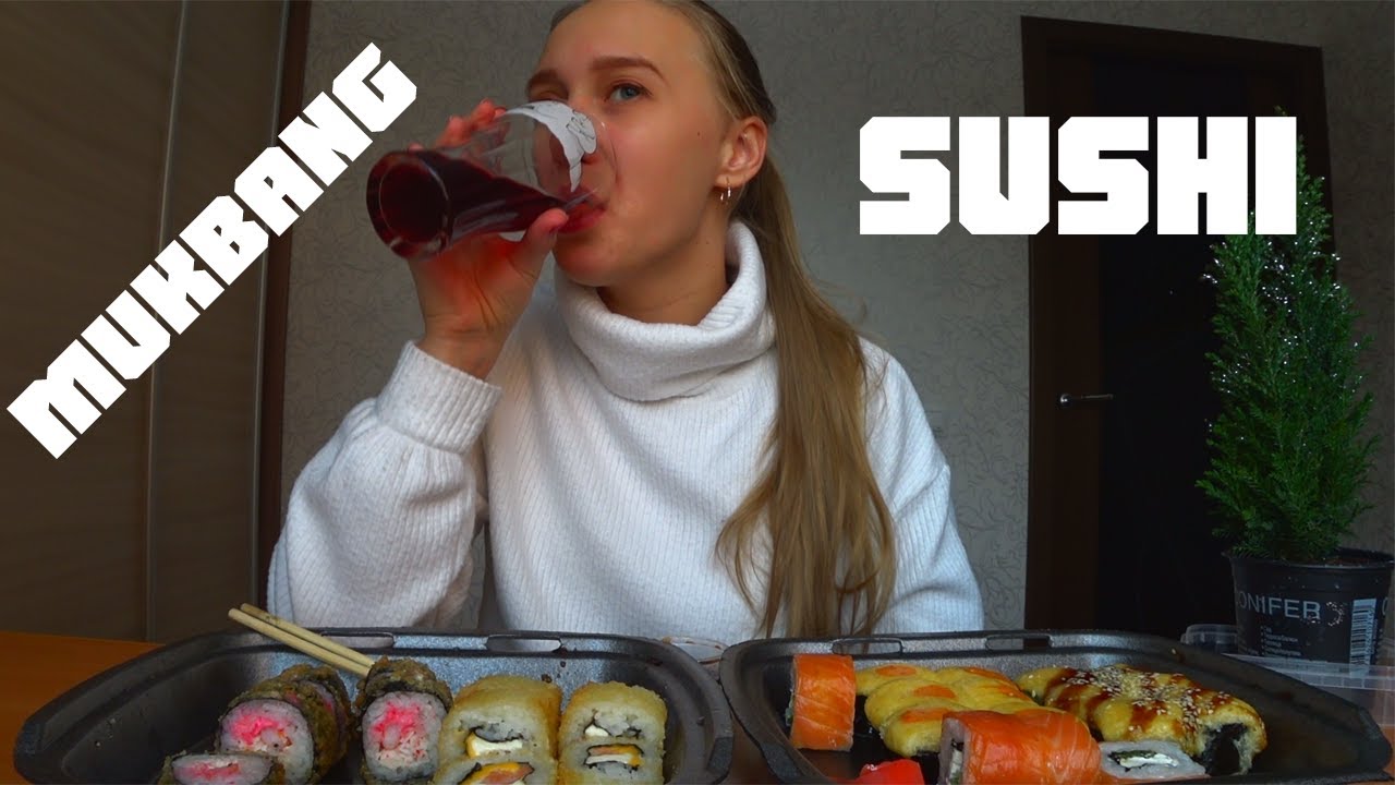 MUKBANG | суши/роллы | sushi rolls | не Asmr