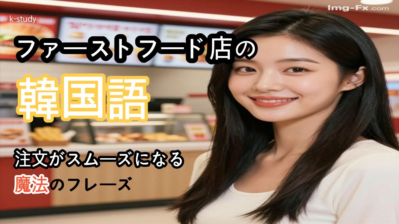 【初級韓国語聞き流し】ファーストフードで使える韓国語。注文がスムーズになる魔法のフレーズ#韓国語初級リスニング #韓国語あいさつ#韓国語聞き流し