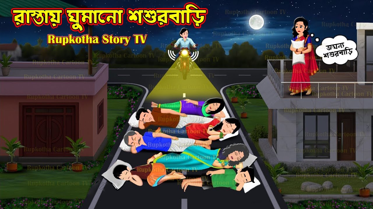 রাস্তায় ঘুমানো শশুরবাড়ি Rastai Ghumano Shosurbari | Cartoon Bangla Cartoon | Rupkotha Golpo TV