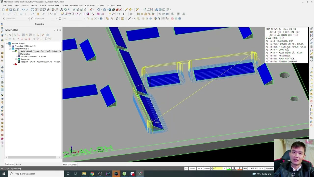 Surface Rugh Contour vs finish Contour gia công biên dạng 3D | mastercam x9