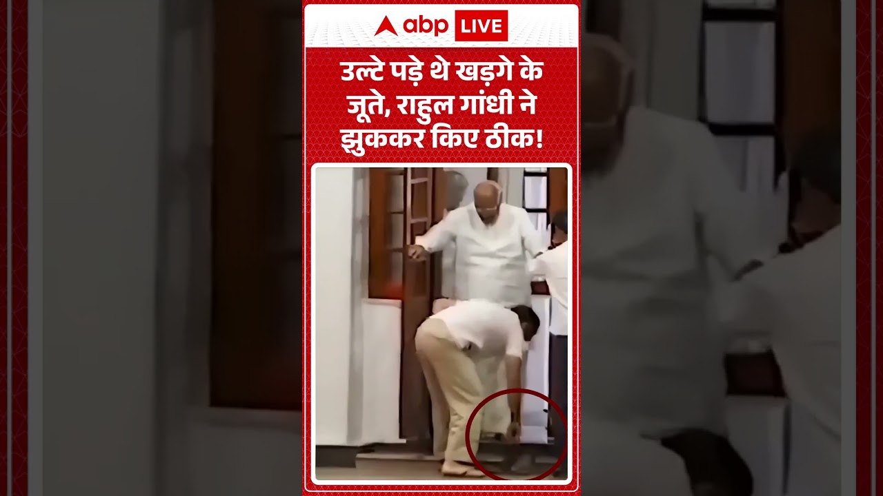 Rahul Gandhi Viral Video : उल्टे पड़े थे Mallikarjun Kharge के जूते, राहुल ने हाथों से किए ठीक!