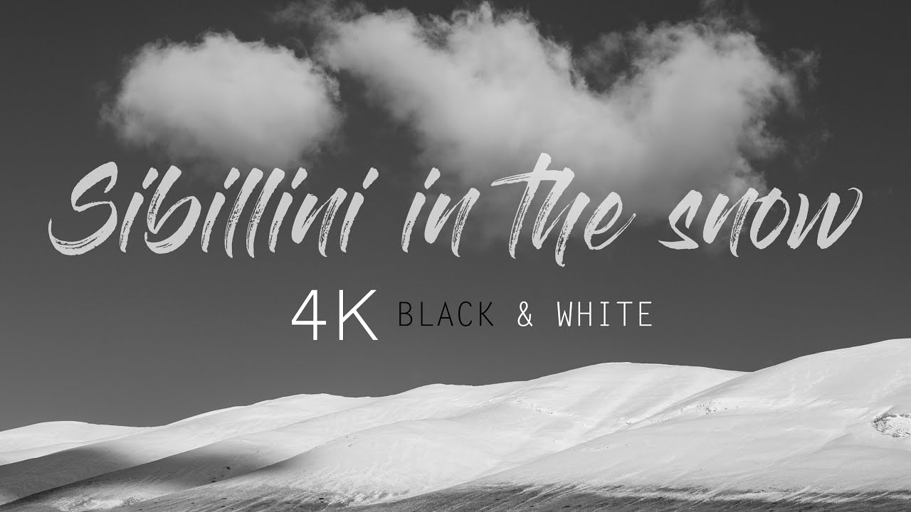 Sibillini in the snow - 4K black & white