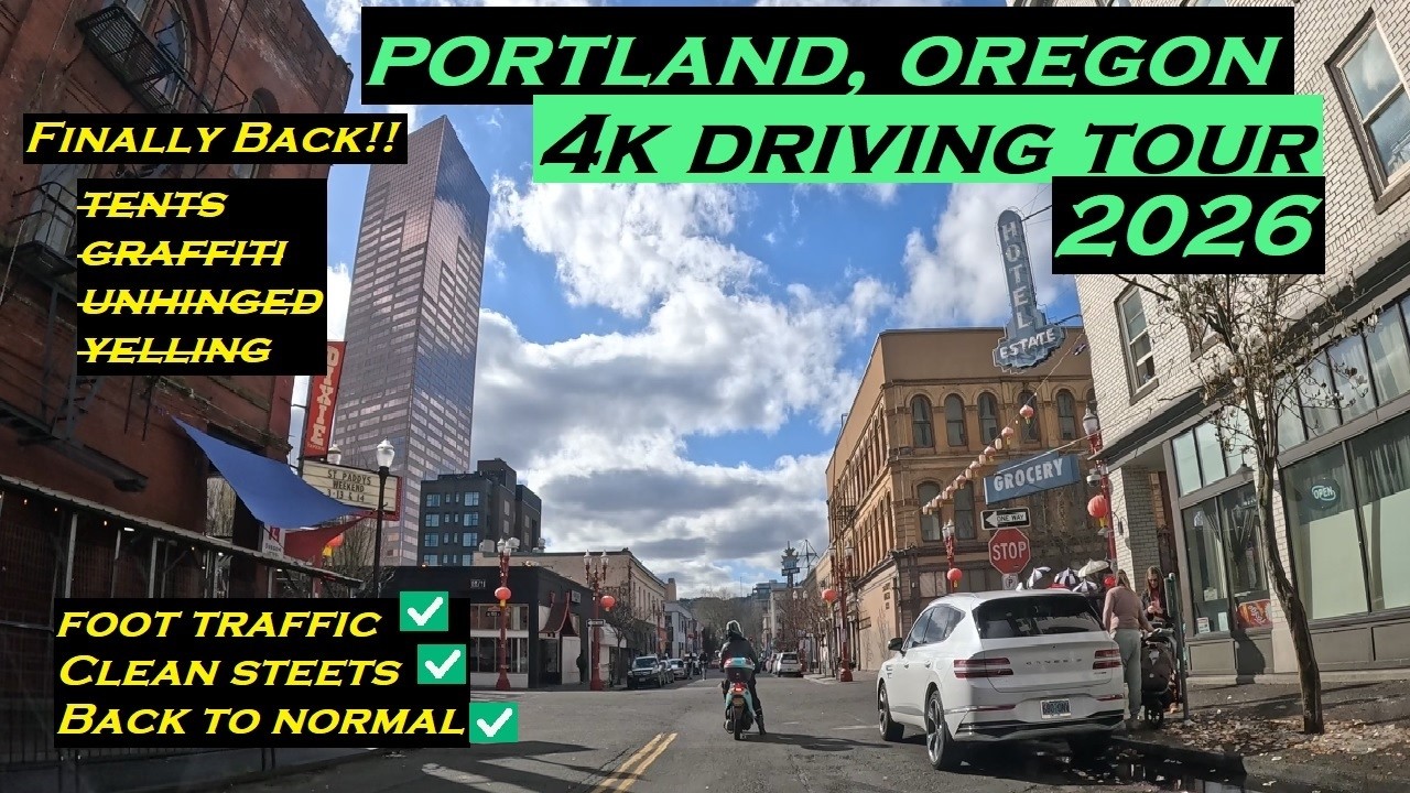 Is Portland, Oregon finally back!?! | 2026 4k Driving Tour | Clean with no Tents/Graffiti