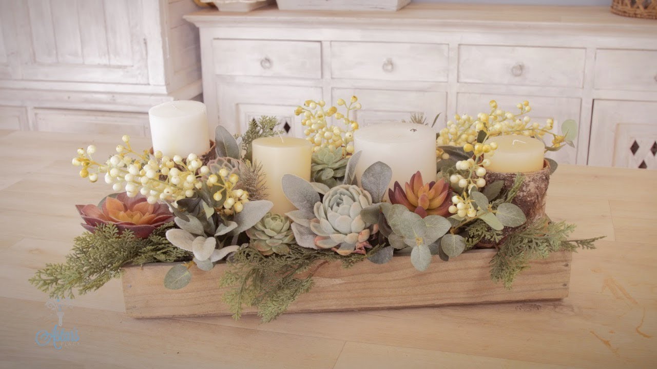 Christmas Floristry Tutorial | Candles, Succulents and a Rustic Box